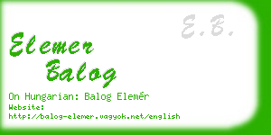 elemer balog business card