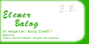 elemer balog business card